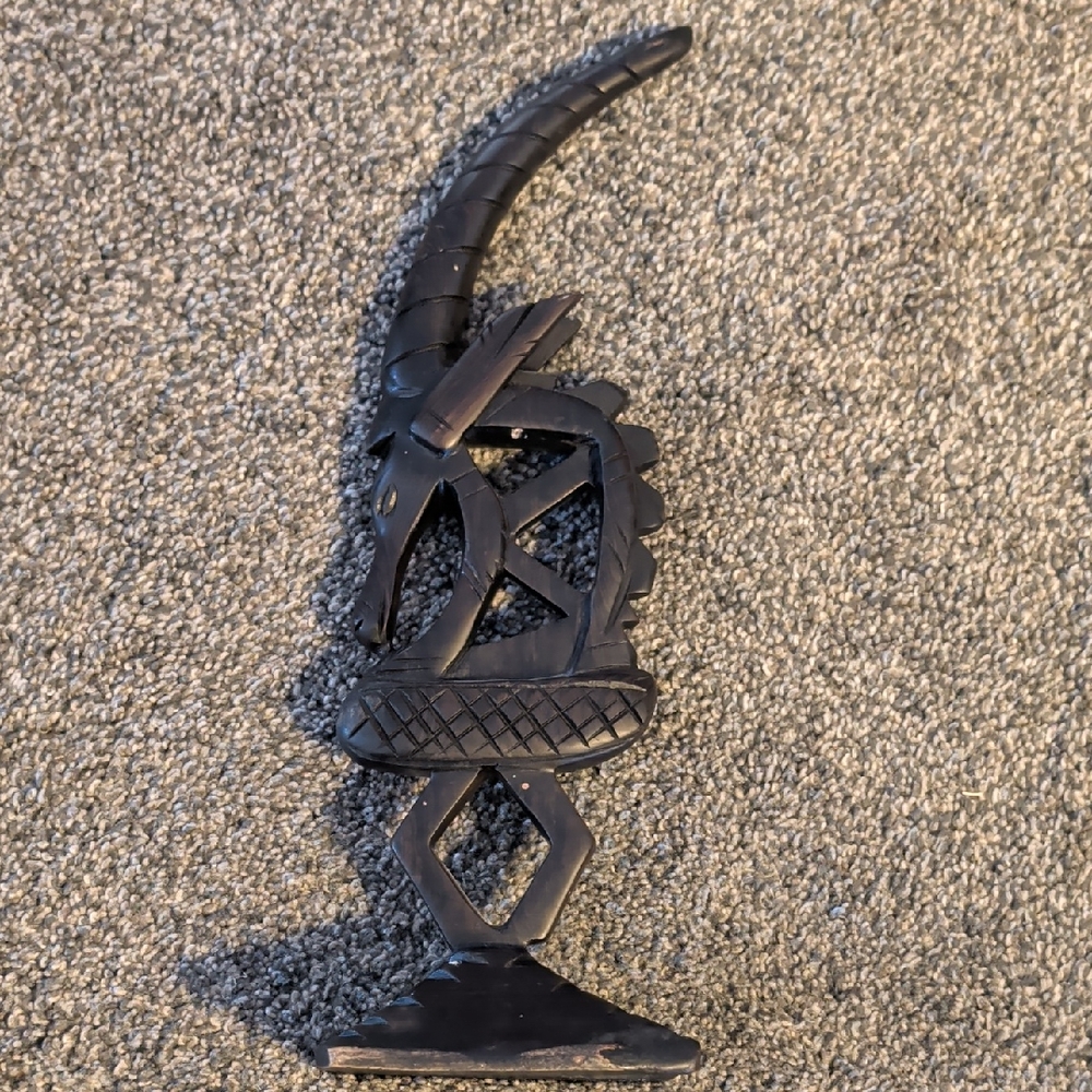 Vintage African Chiwara Antelope Wooden Sculpture